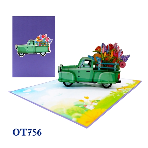 Flowers Truck Pop Up Card
