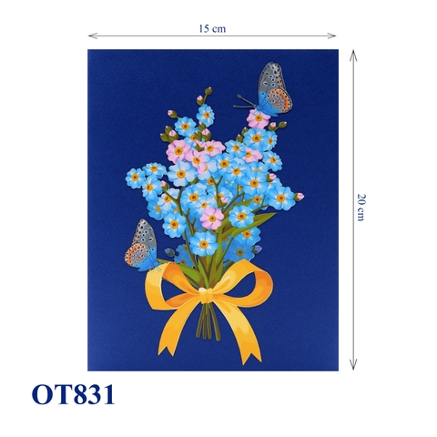 Forget Me Not Flowers Pop Up Card