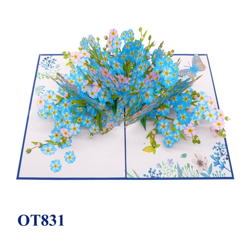 Forget Me Not Flowers Pop Up Card