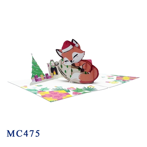 Fox Christmas Pop Up Card