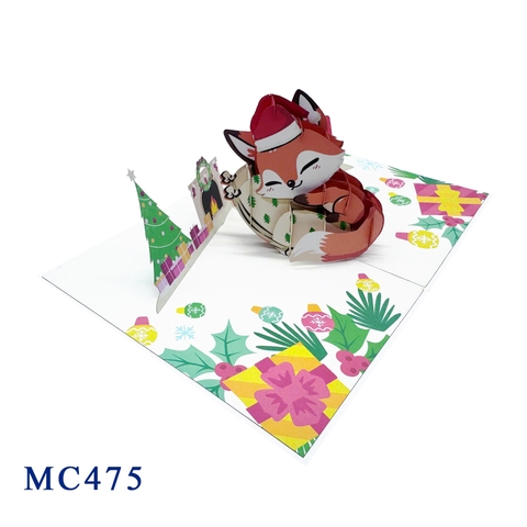 Fox Christmas Pop Up Card