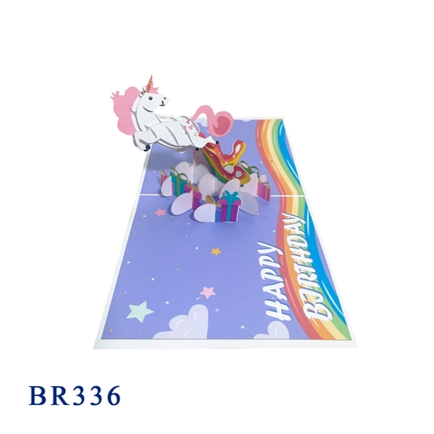 Funny Unicorn Happy Birthday Pop Up Card