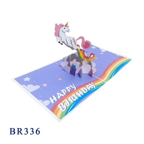 Funny Unicorn Happy Birthday Pop Up Card