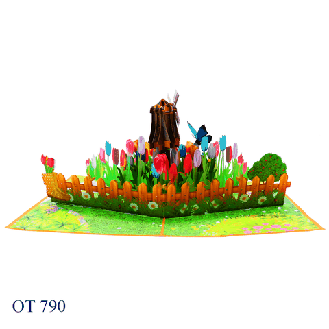 Garden Tulips Pop Up Card