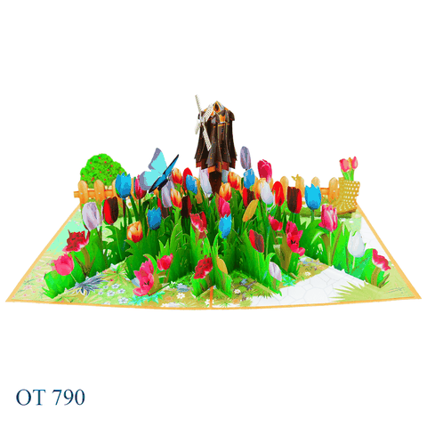 Garden Tulips Pop Up Card