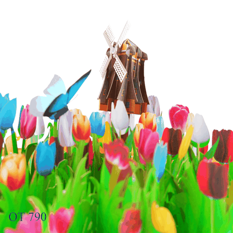 Garden Tulips Pop Up Card