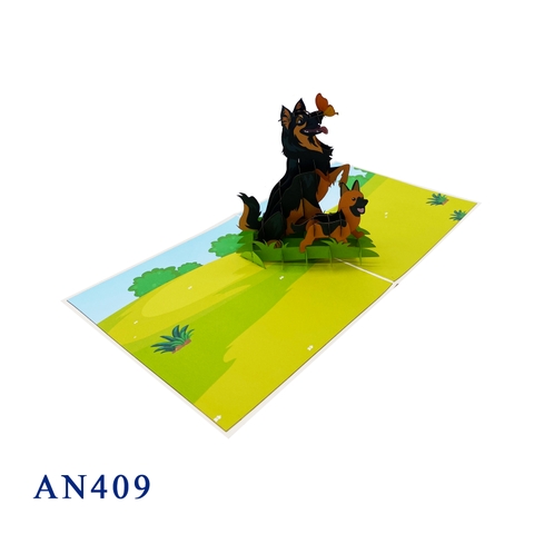 German Shepherd Dogs Pop Up Card