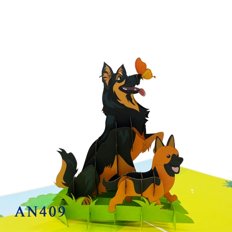 German Shepherd Dogs Pop Up Card