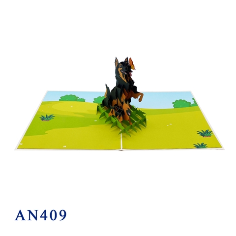 German Shepherd Dogs Pop Up Card