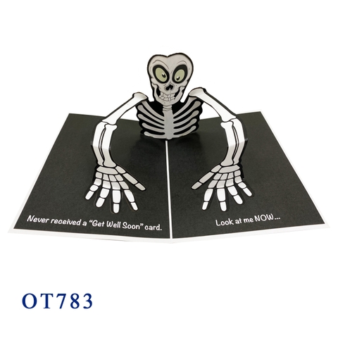 Get Well Soon Skeleton Pop Up Card