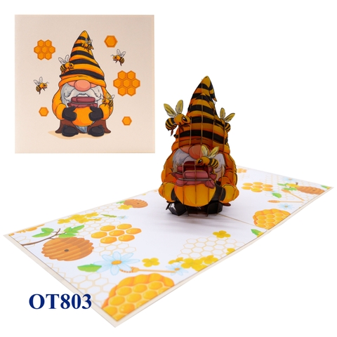 Gnome Bee Pop Up Card