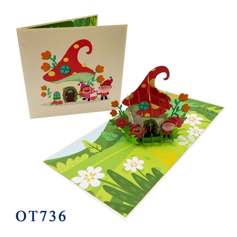 Gnomes House Pop Up Card