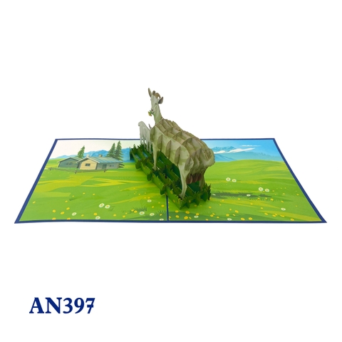 Goats Pop Up Card