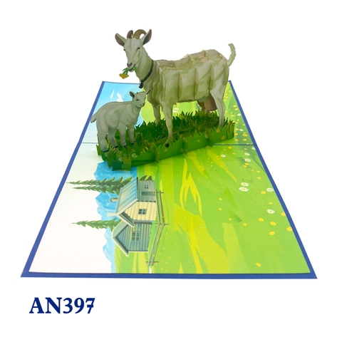 Goats Pop Up Card