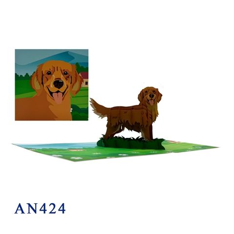Golden Retriever Pop Up Card