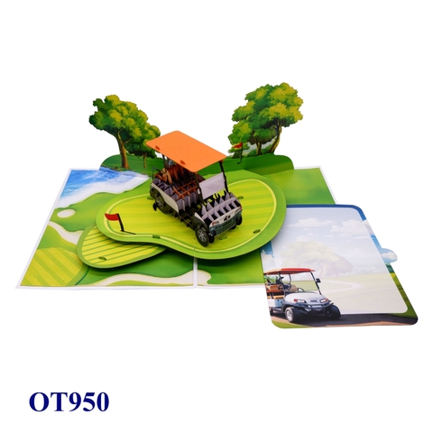 3D Pop-up Golf Cart Card