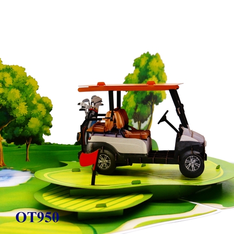 3D Pop-up Golf Cart Card