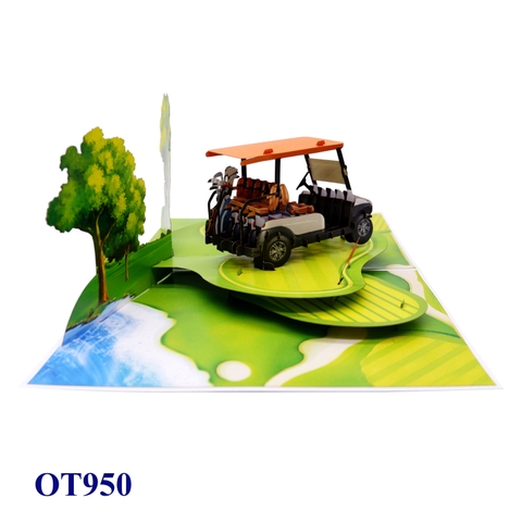 3D Pop-up Golf Cart Card