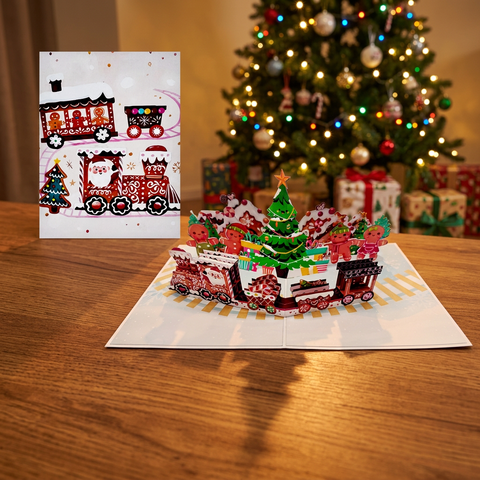 Gingerbread Train Pop-Up Card