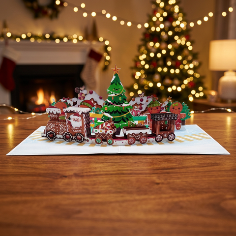 Gingerbread Train Pop-Up Card
