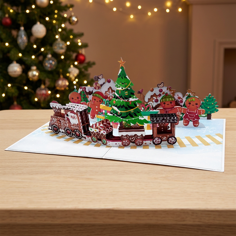 Gingerbread Train Pop-Up Card