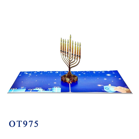 Hanukkah Menorah Pop-up Card | Handmade 3D Holiday Greeting
