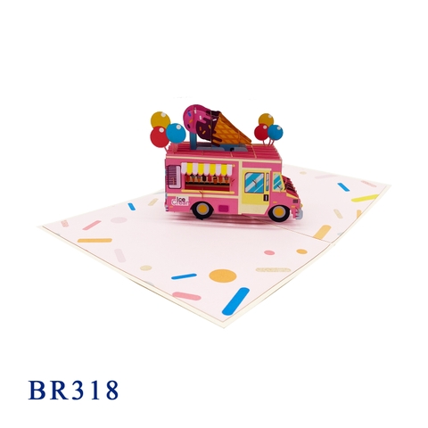 Happy Birthday Ice Cream Truck Pop Up Card