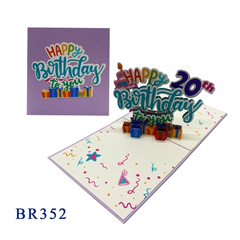 Happy Birthday 20th Pop Up Card