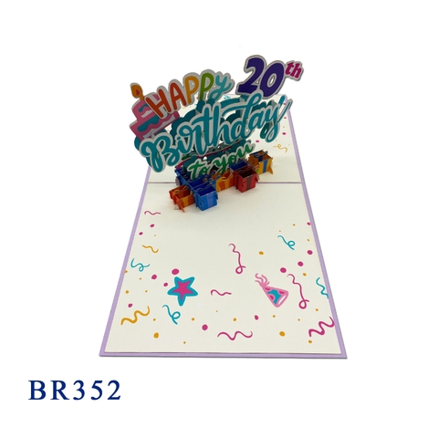 Happy Birthday 20th Pop Up Card