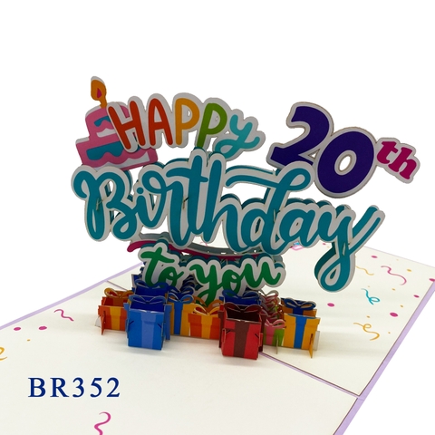 Happy Birthday 20th Pop Up Card