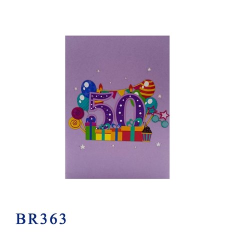 Happy Birthday Age Number Pop Up Card