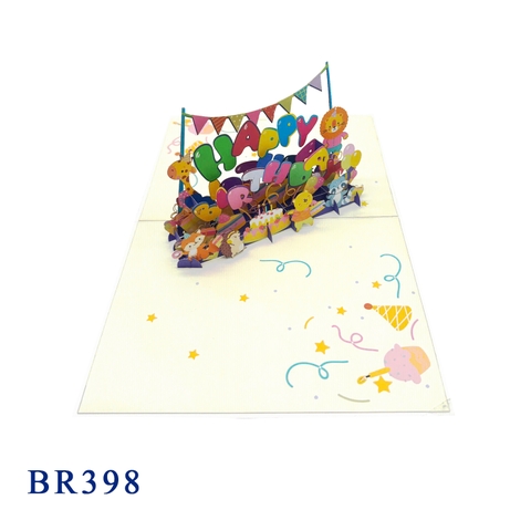 Happy Birthday Animals Pop Up Card