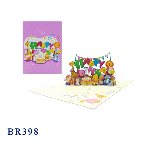Happy Birthday Animals Pop Up Card