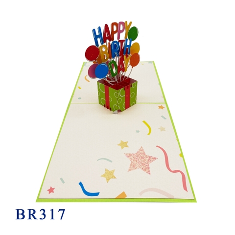 Happy Birthday Balloons Pop Up Card