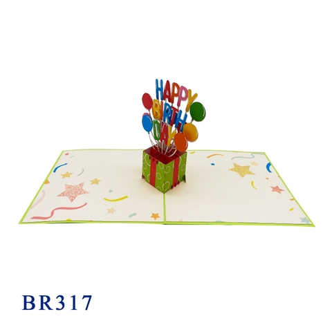 Happy Birthday Balloons Pop Up Card