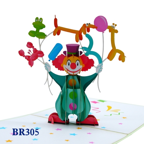 Happy Birthday Clown Pop Up Card