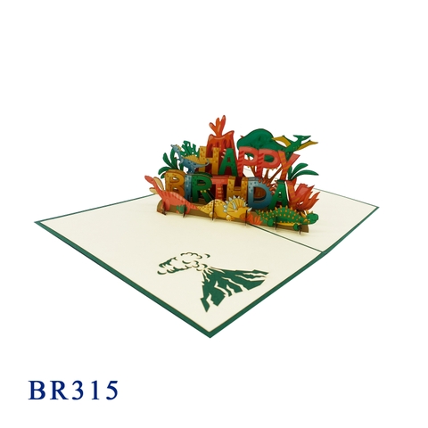 Happy Birthday Dinosaurus Park Pop Up Card