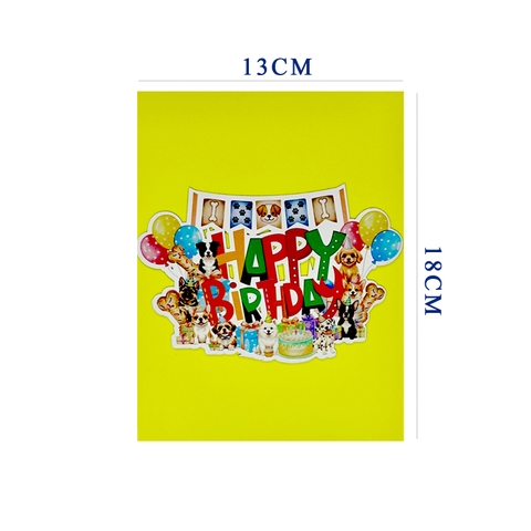 Happy Birthday Dogs Pop-up Card – 3D Birthday Greeting Card