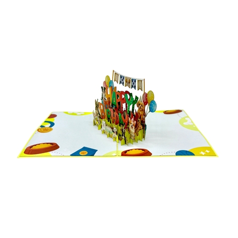 Happy Birthday Dogs Pop-up Card – 3D Birthday Greeting Card