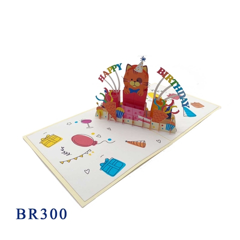 Happy Birthday Kitten Gifts Pop Up Card