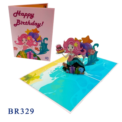 Happy Birthday Mermaid Pop Up Card