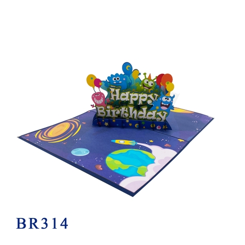 Happy Birthday Monsters Pop Up Card