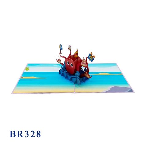 Happy Birthday Octopus Pop Up Card
