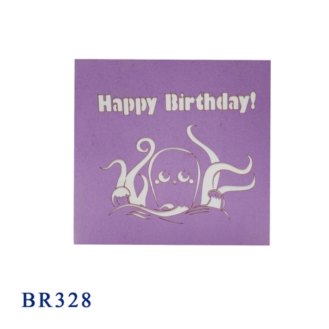 Happy Birthday Octopus Pop Up Card