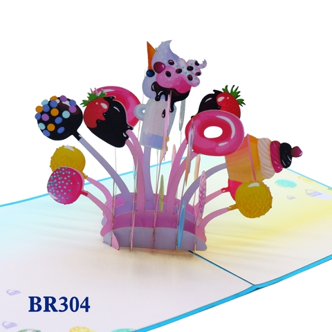 Happy Birthday Party Donuts Pop Up Card