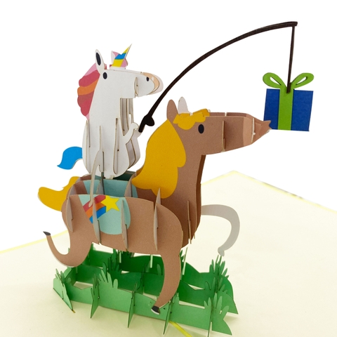 Pony & Llama Pop Up Card