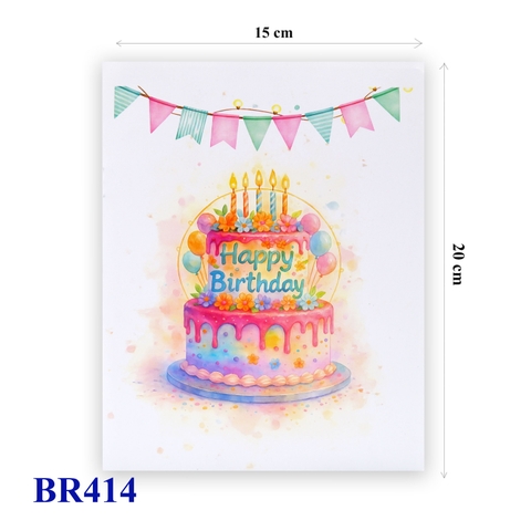 Happy Birthday Pop-Up Card – 3D Birthday Cake & Fairytale Castle