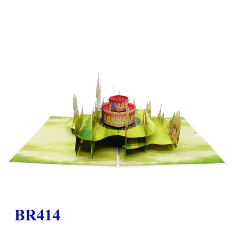 Happy Birthday Pop-Up Card – 3D Birthday Cake & Fairytale Castle