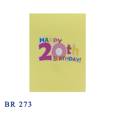 Happy 20th Birthday Pop Up Card