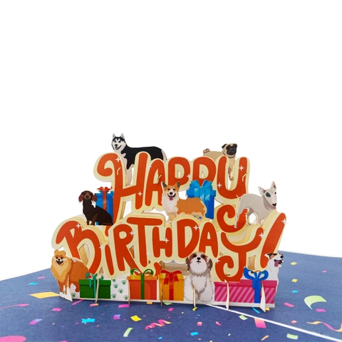 Happy Birthday Dogs Pop Up Card